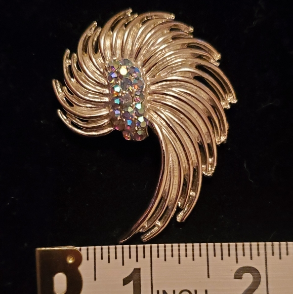Vintage Silver Jeweled Brooch - Picture 3 of 4